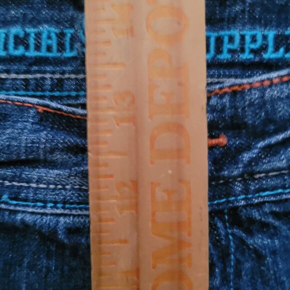 Vtg Phat Farm Jeans Mens 38x33 (32L) Blue Baggy Hop Hop Skater Logo Patches Y2K - Picture 13 of 16
